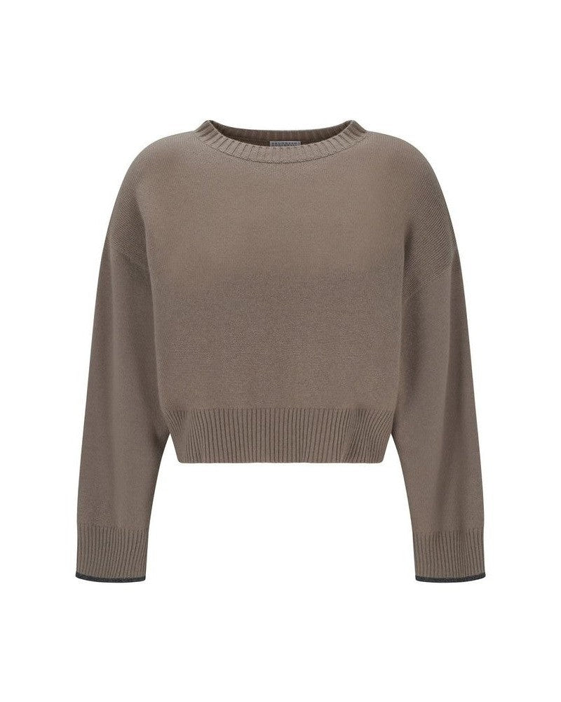 Brunello Cucinelli Beige Cashmere Sweater Sweaters