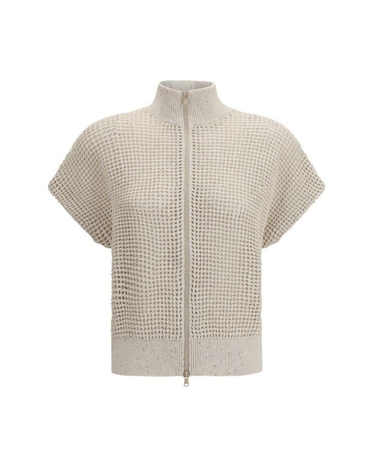 Brunello Cucinelli Beige Cotton Cardigan Glam Steals