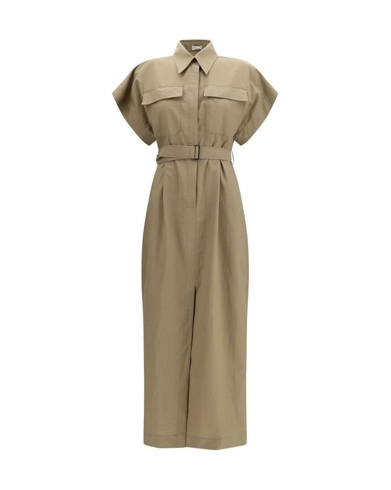 Brunello Cucinelli Beige Cotton Dress