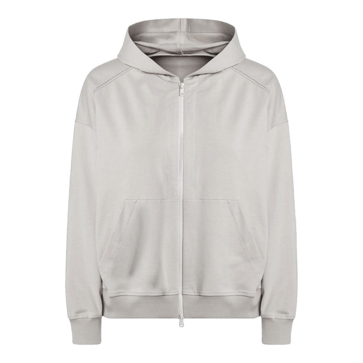 Brunello Cucinelli Beige Cotton Zip Hoodie Glam Steals