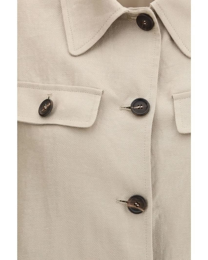 Brunello Cucinelli Beige Linen Jacket Coats & Jackets