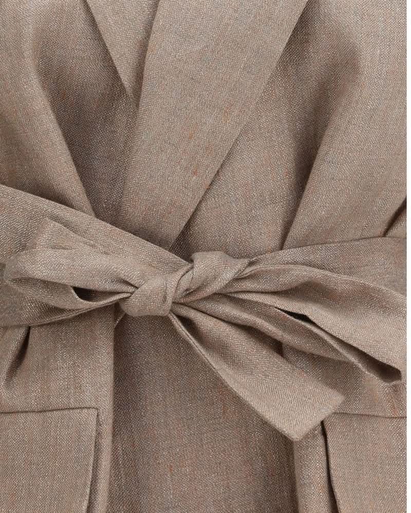 Brunello Cucinelli Beige Linen Sleveless Jacket Glam Steals