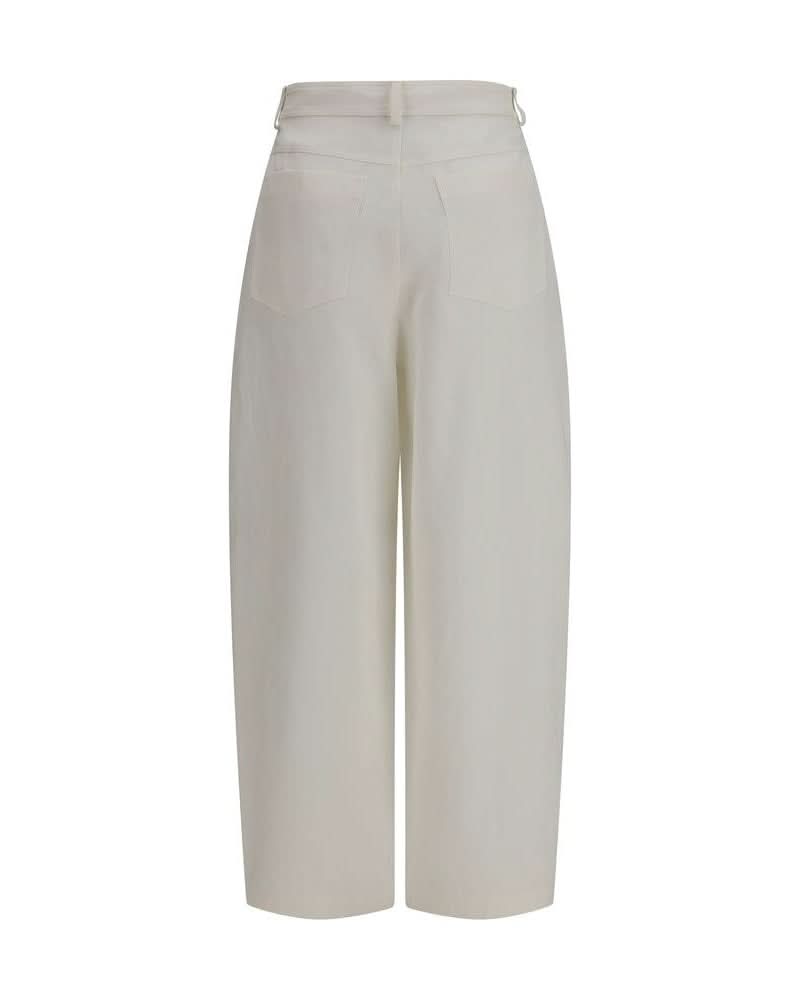 Brunello Cucinelli Beige Silk Casual Pant Glam Steals