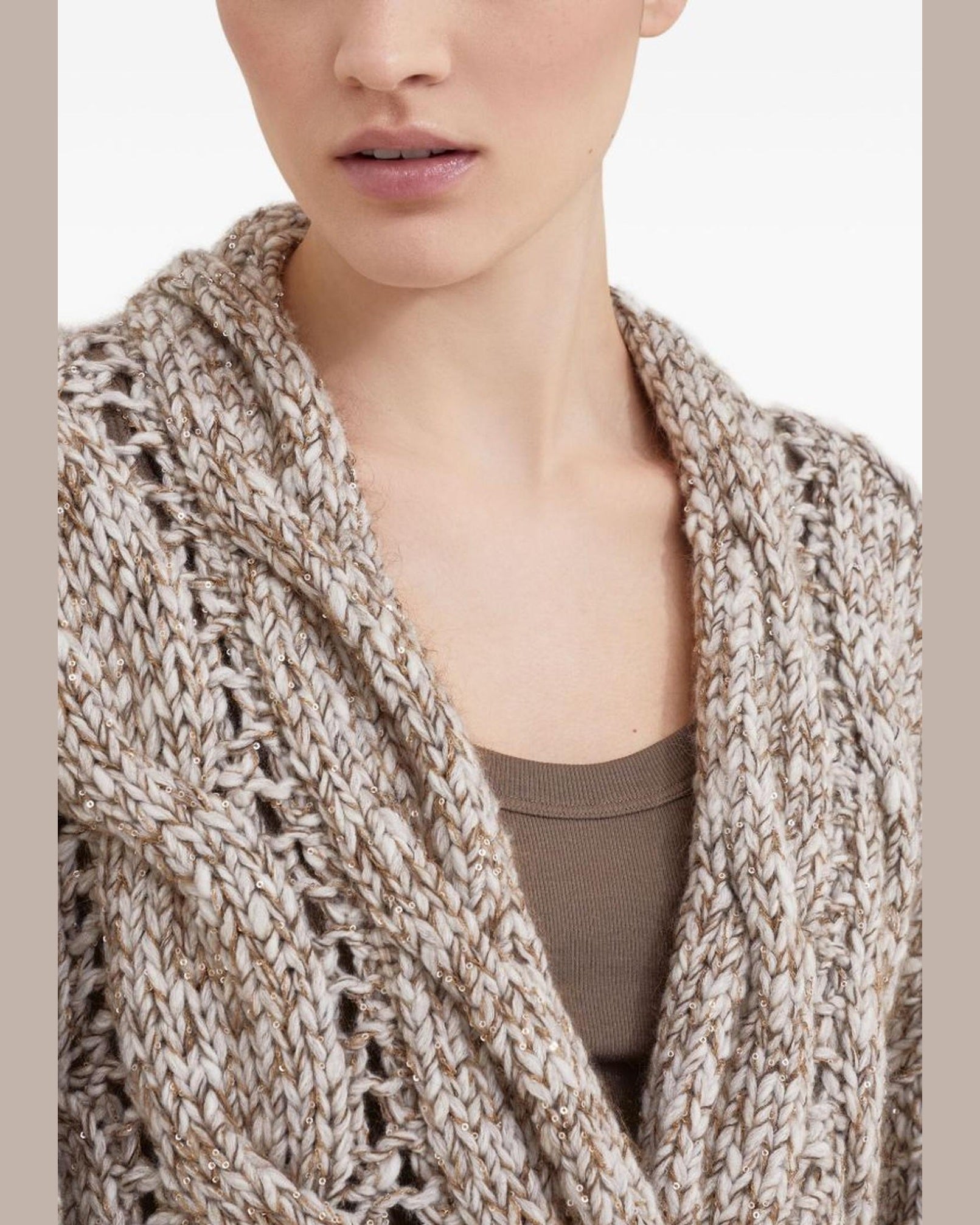 Brunello Cucinelli Beige Sweater Glam Steals