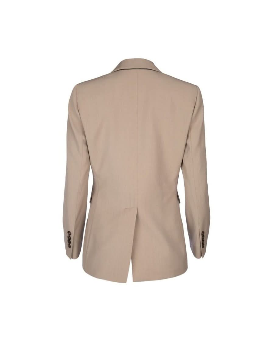 Brunello Cucinelli Beige Virgin Wool Blazer Coats & Jackets