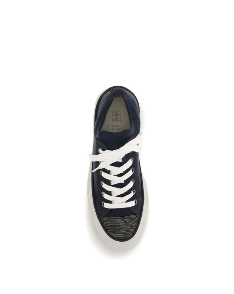 Brunello Cucinelli Black Cotton Low Top Sneakers