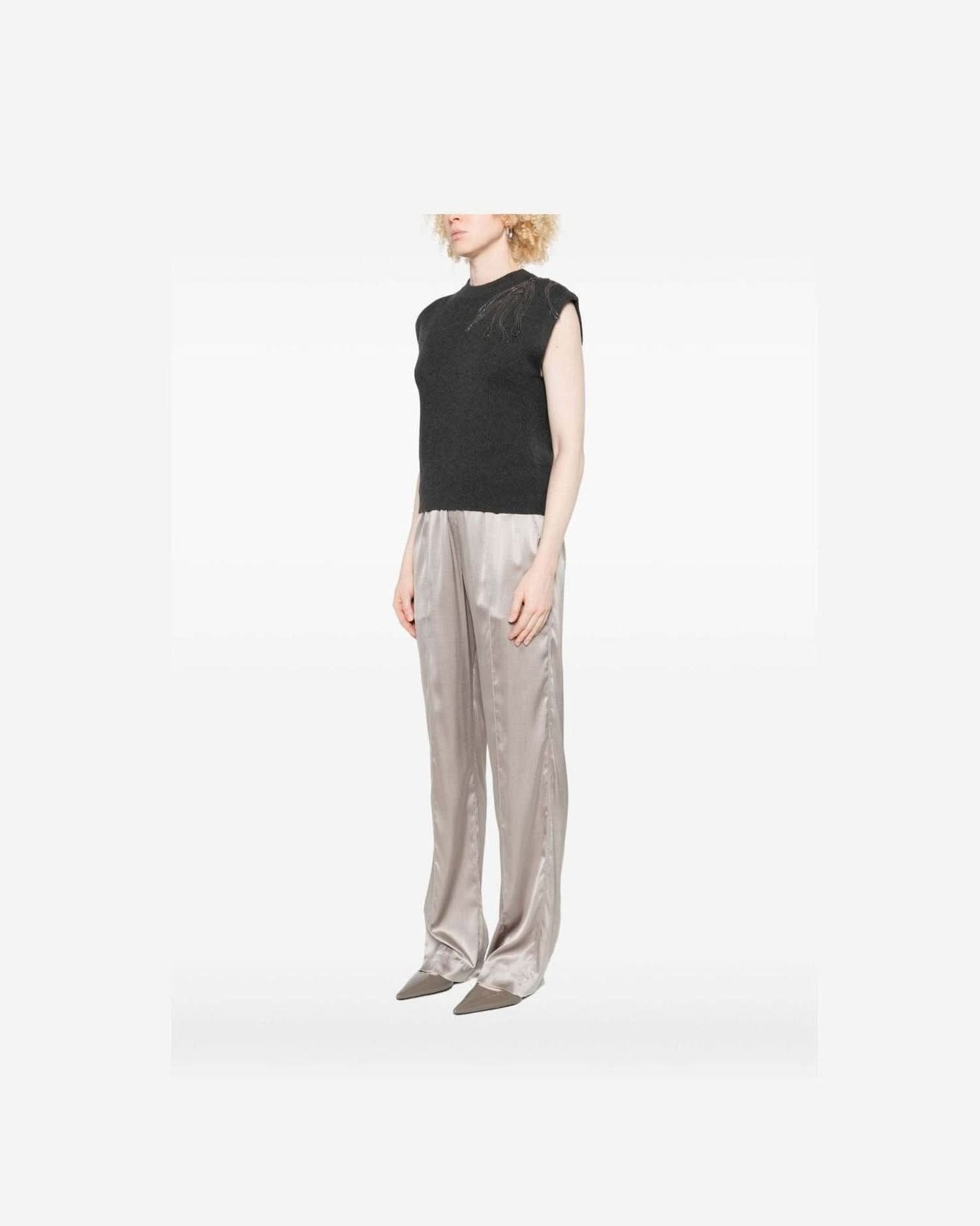 Brunello Cucinelli Black Top Tank Tops
