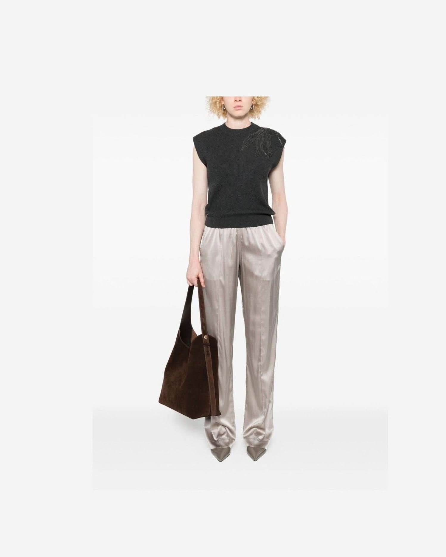 Brunello Cucinelli Black Top Tank Tops