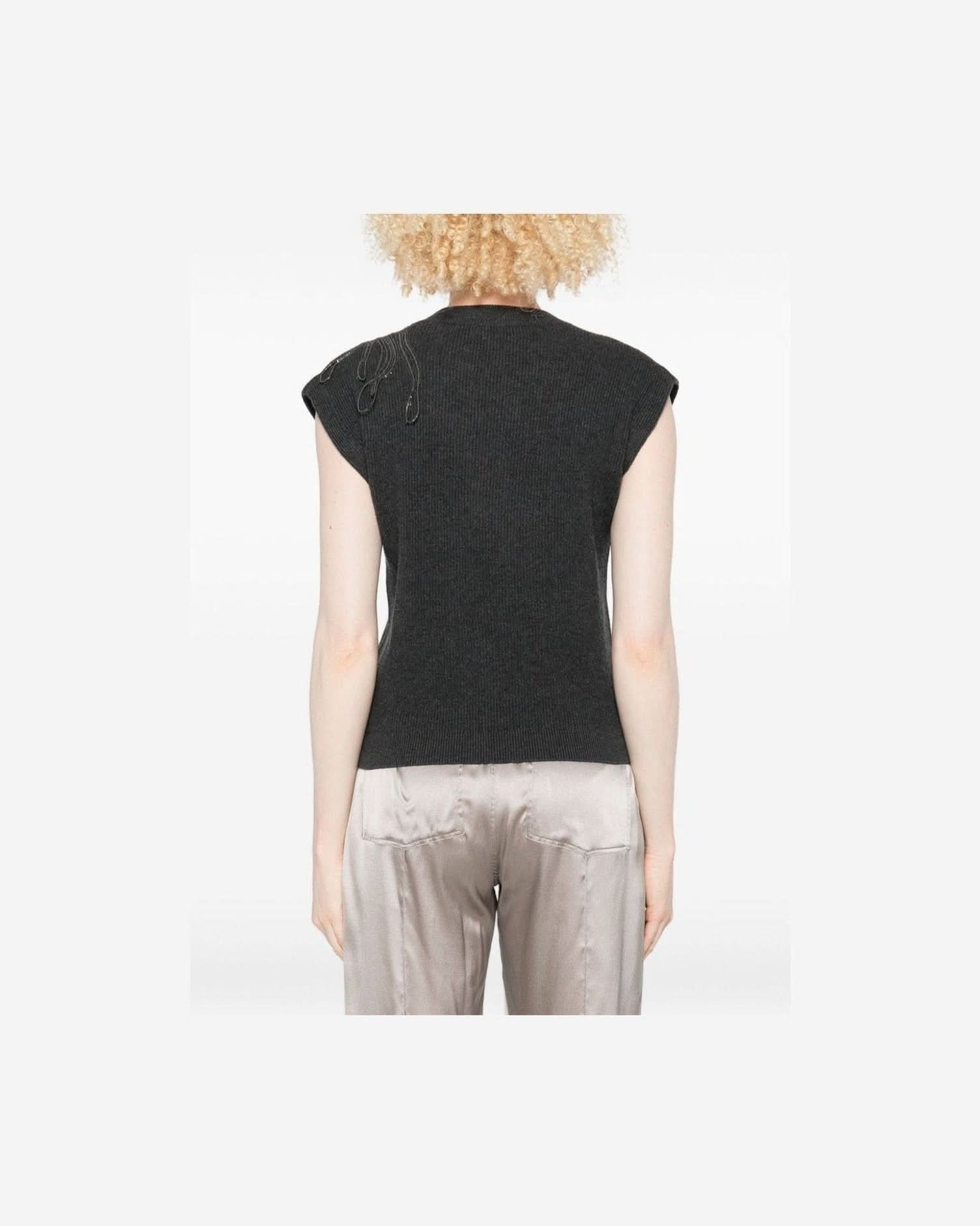 Brunello Cucinelli Black Top Tank Tops