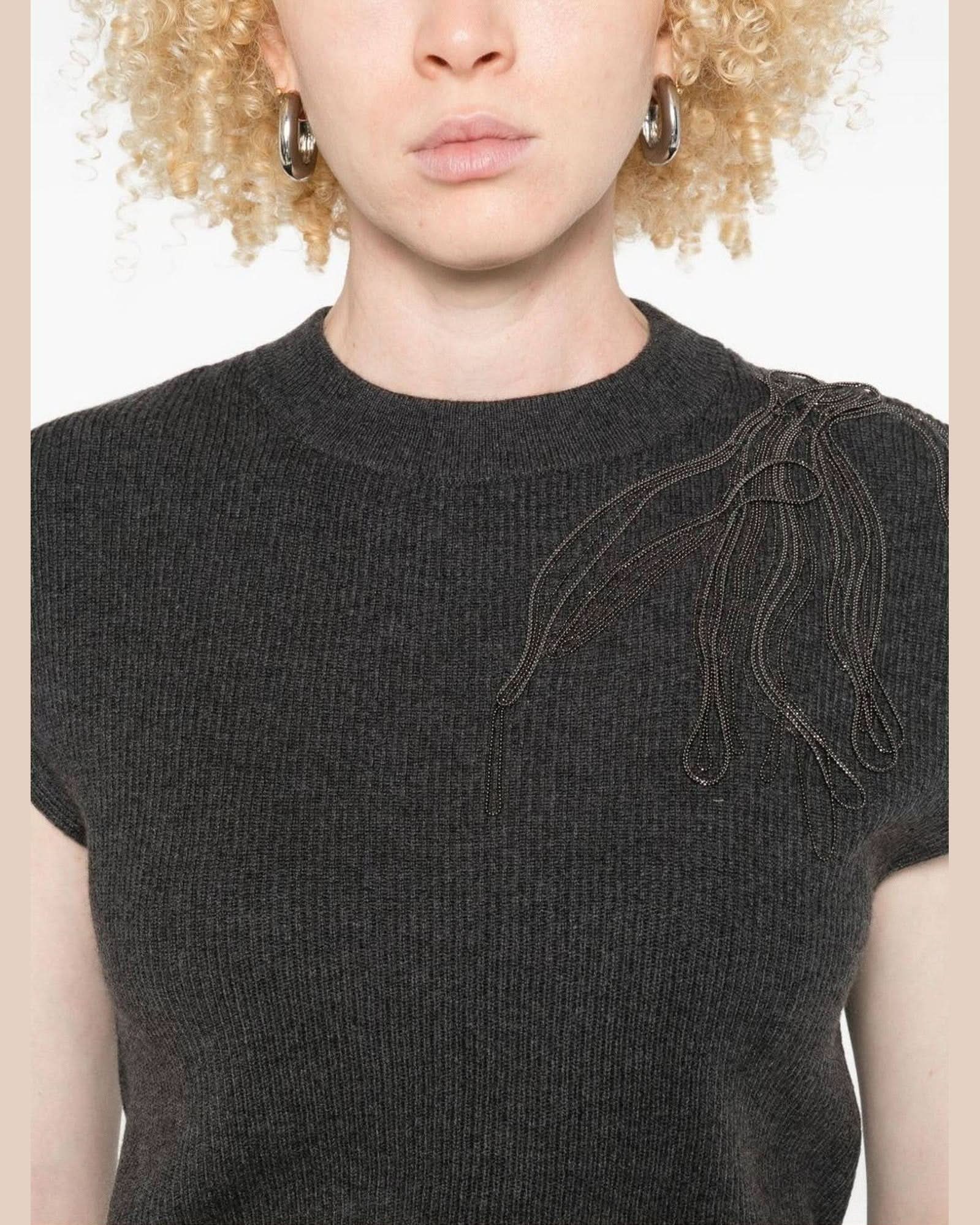 Brunello Cucinelli Black Top Tank Tops