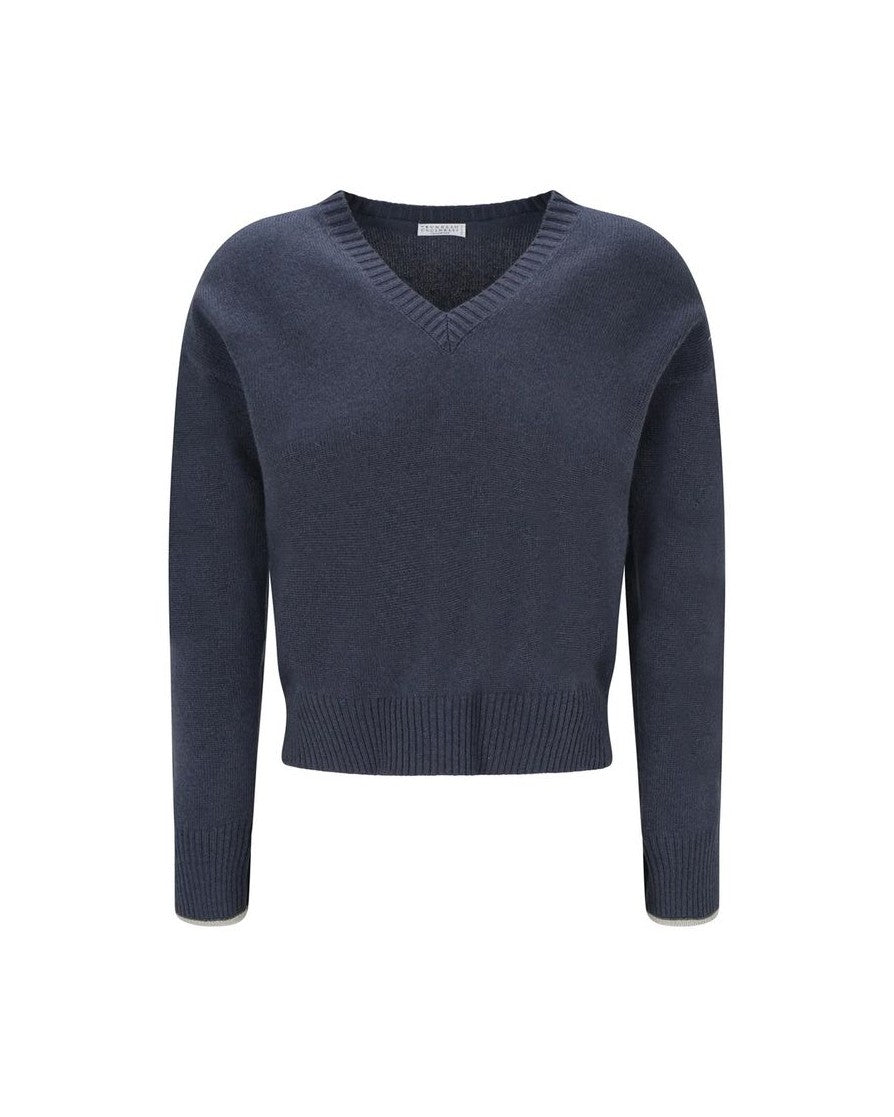 Brunello Cucinelli Blue Cashmere Sweater Glam Steals