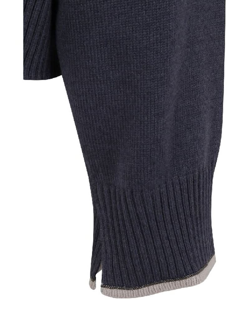 Brunello Cucinelli Blue Cashmere Sweater Sweaters