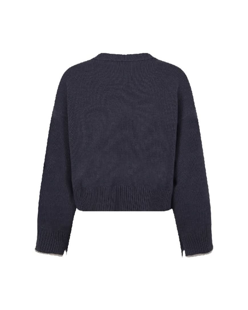 Brunello Cucinelli Blue Cashmere Sweater Sweaters