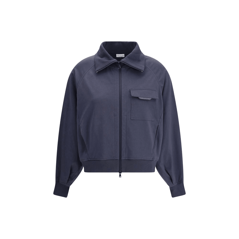 Brunello Cucinelli Blue Cotton Bomber