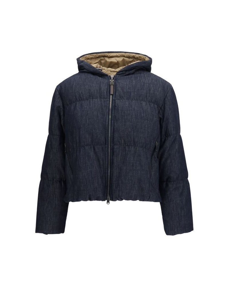 Brunello Cucinelli Blue Cotton Shell Jacket Glam Steals