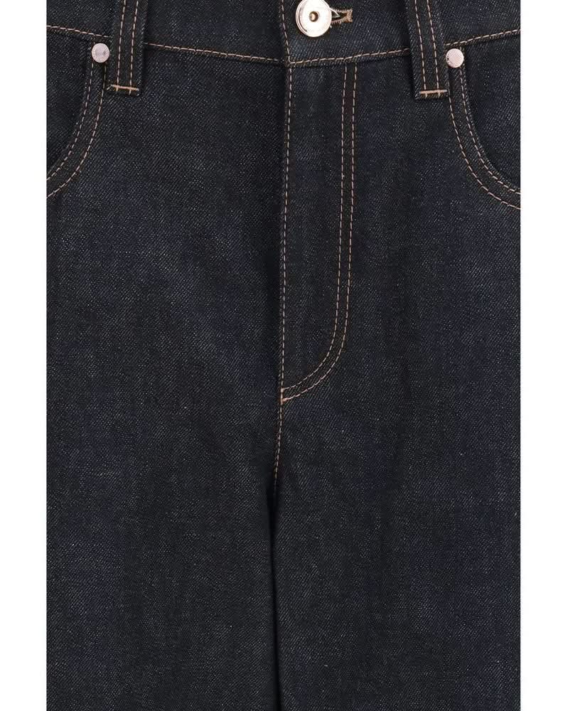 Brunello Cucinelli Blue Cotton Straight Leg Jeans Glam Steals
