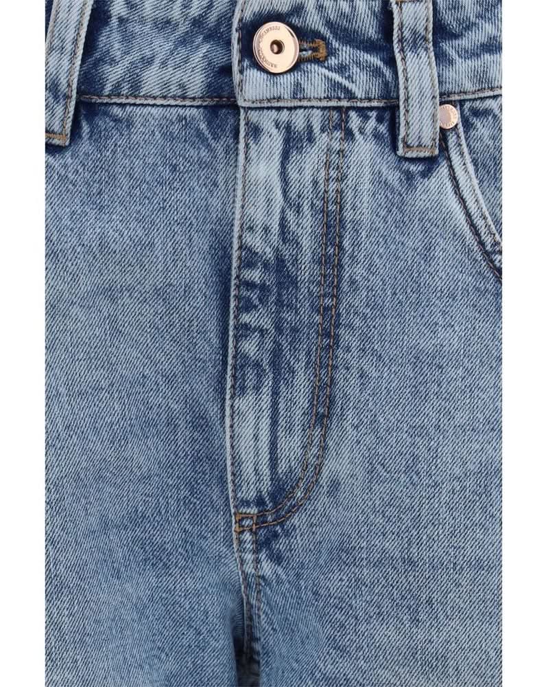 Brunello Cucinelli Blue Cotton Straight Leg Jeans Glam Steals