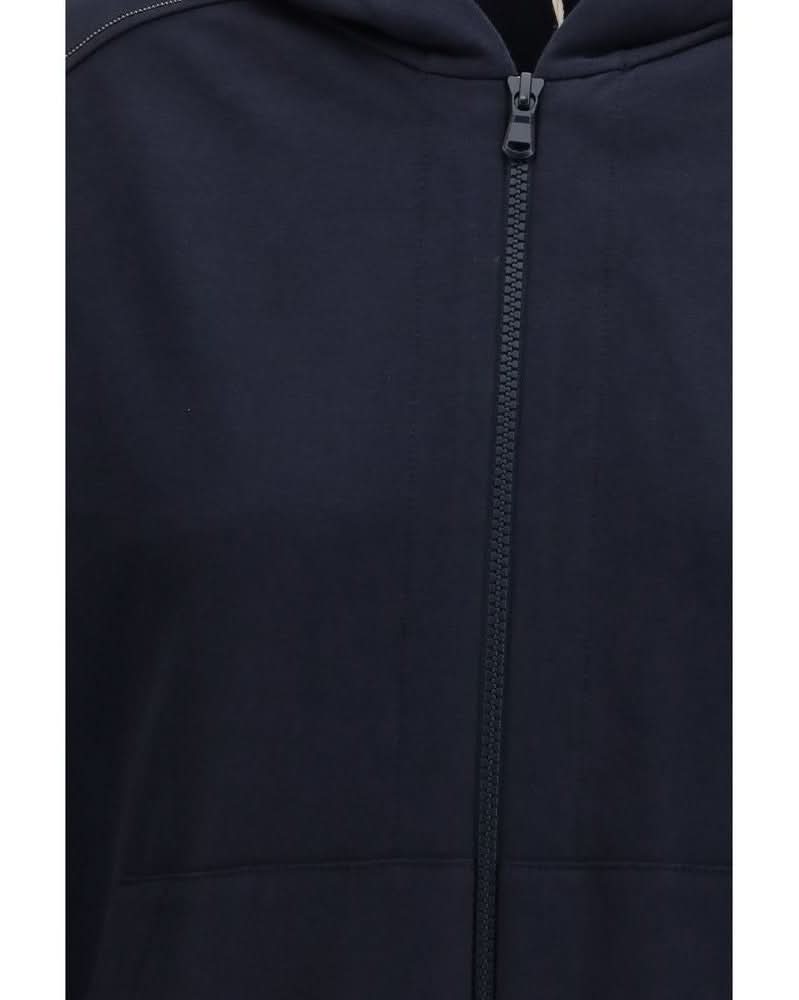 Brunello Cucinelli Blue Cotton Sweatshirt Hoodies