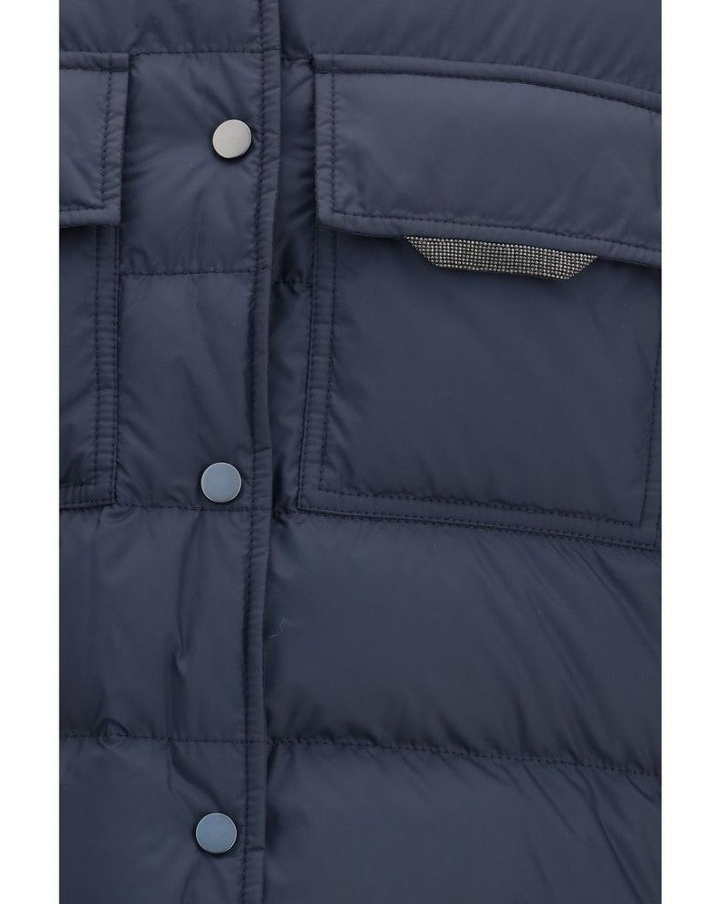 Brunello Cucinelli Blue Polyester Jacket Glam Steals