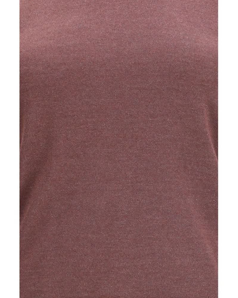 Brunello Cucinelli Bordeaux Cashmere Top