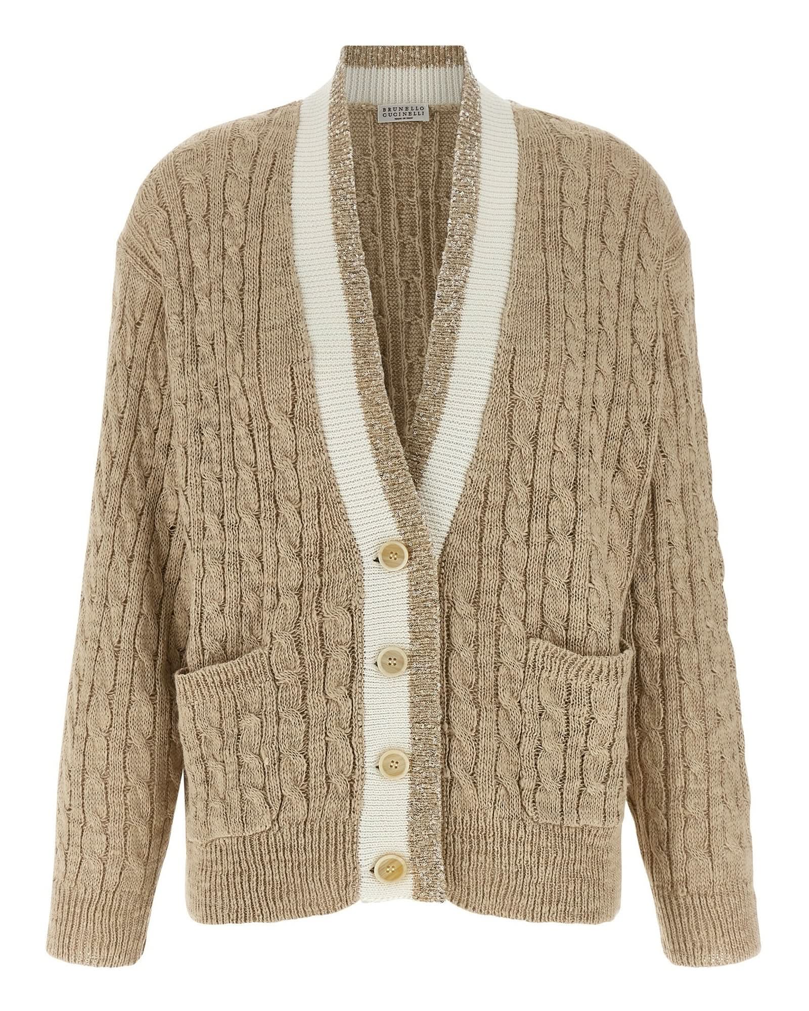 Brunello Cucinelli Braided Cardigan Glam Steals