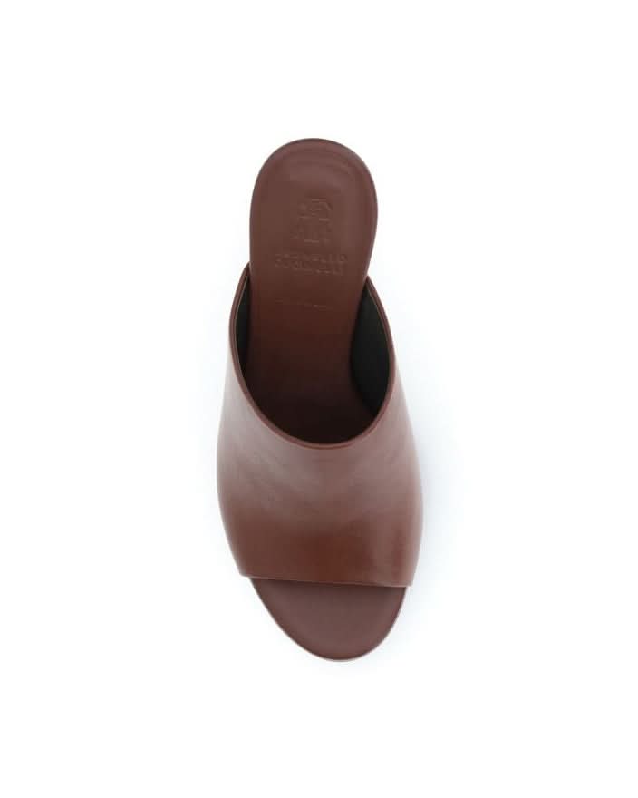 Brunello Cucinelli Brown Calf Leather Bos Taurus High Heel Pumps Heels