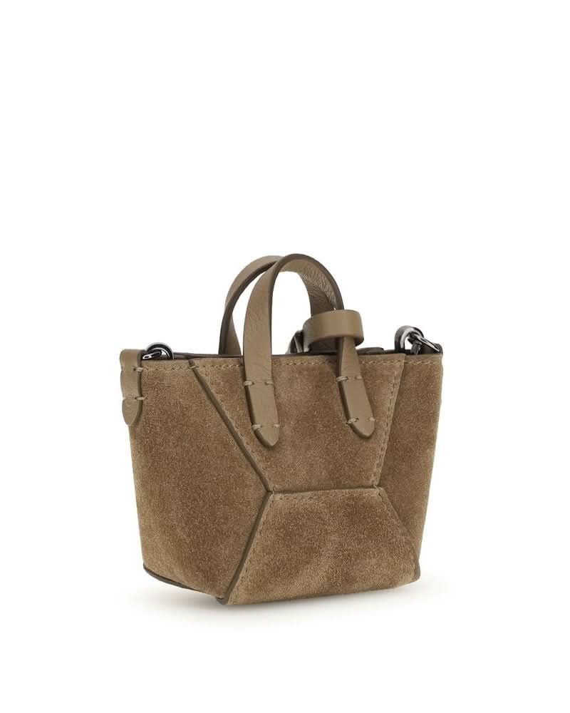 Brunello Cucinelli Brown Calf Leather Bos Taurus Shoulder Bag
