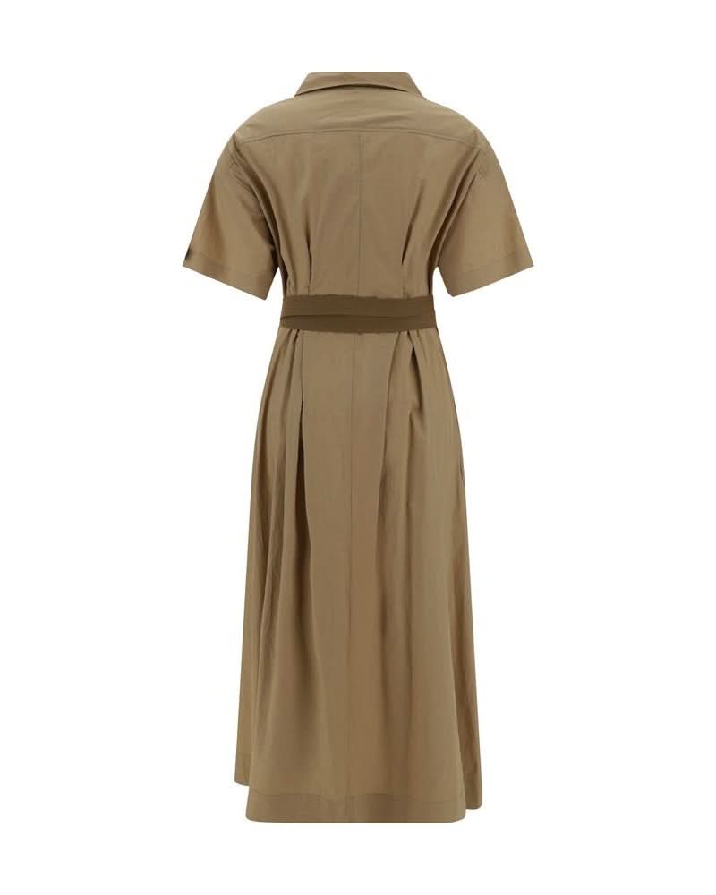 Brunello Cucinelli Brown Cotton Casual Dress Glam Steals