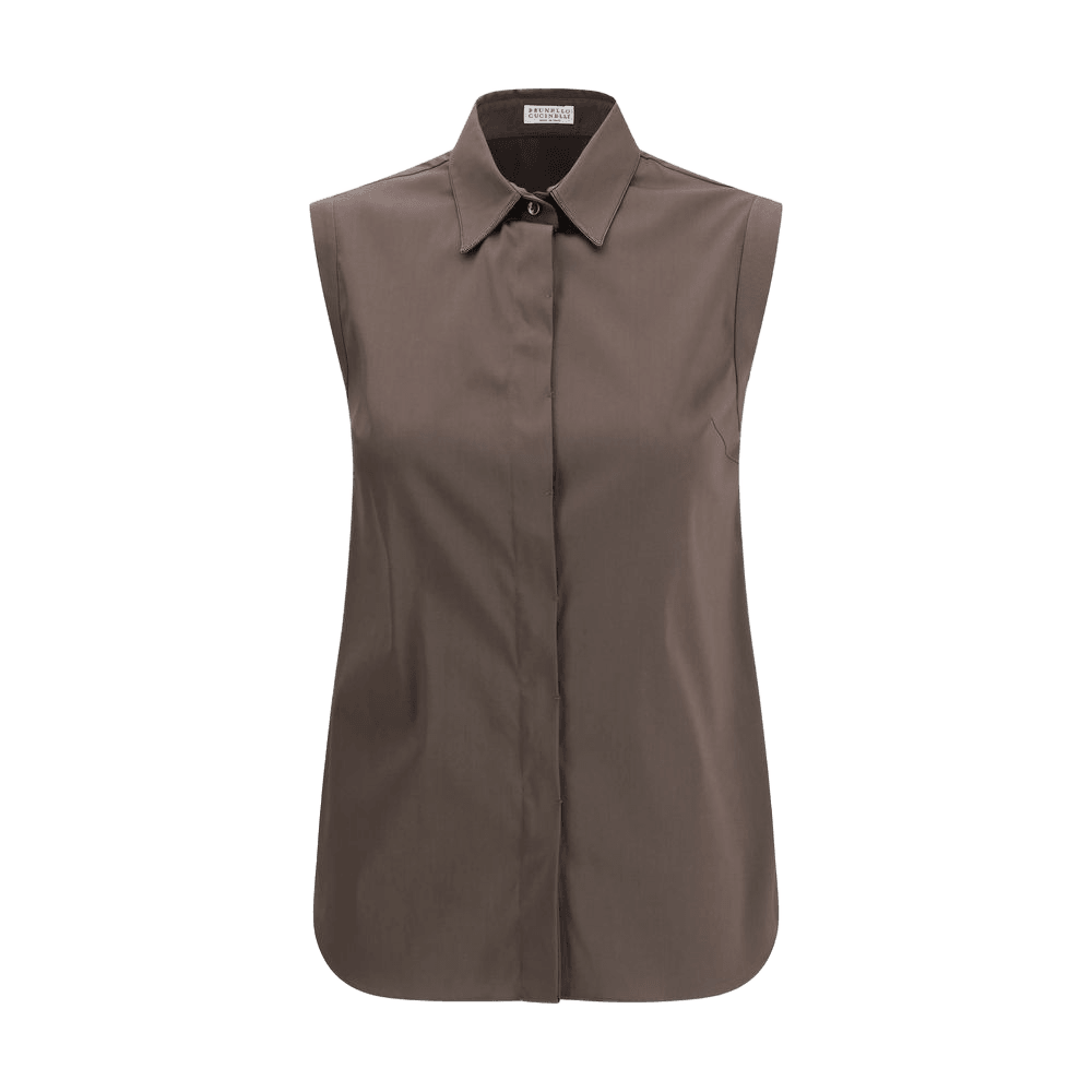 Brunello Cucinelli Brown Cotton Shirt