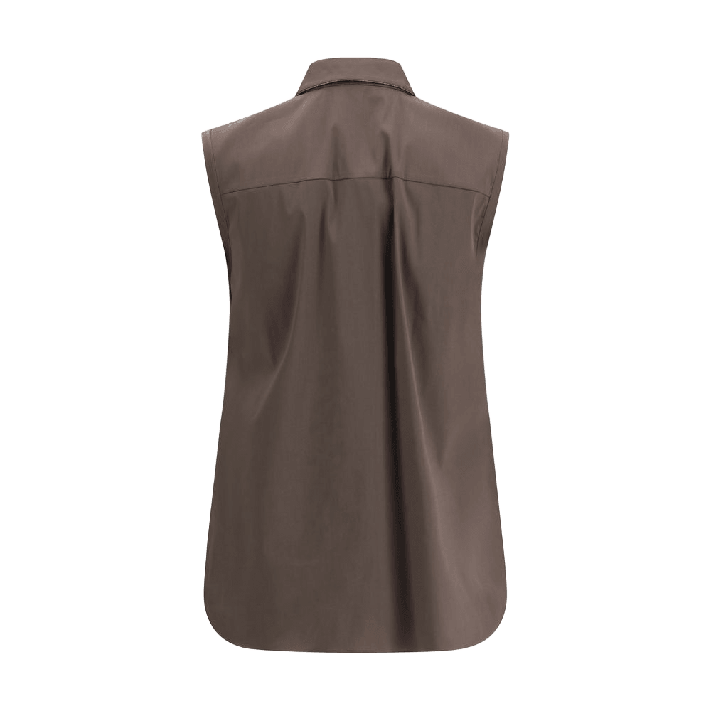 Brunello Cucinelli Brown Cotton Shirt