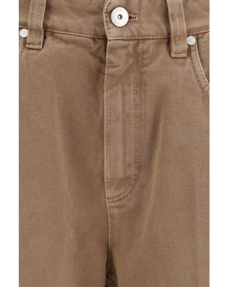 Brunello Cucinelli Brown Cotton Straight Leg Jeans Glam Steals