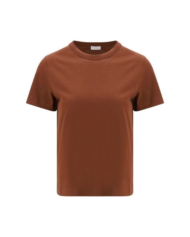Brunello Cucinelli Brown Cotton T-Shirt