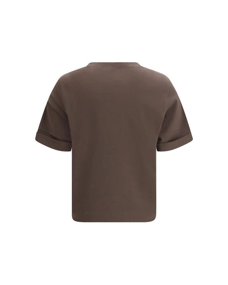 Brunello Cucinelli Brown Cotton T-shirt Glam Steals