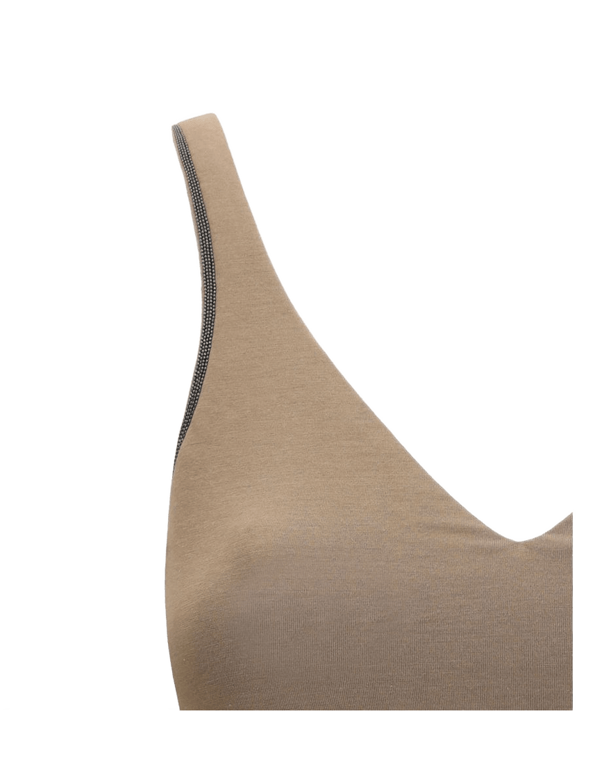 Brunello Cucinelli Brown Cotton Top Glam Steals