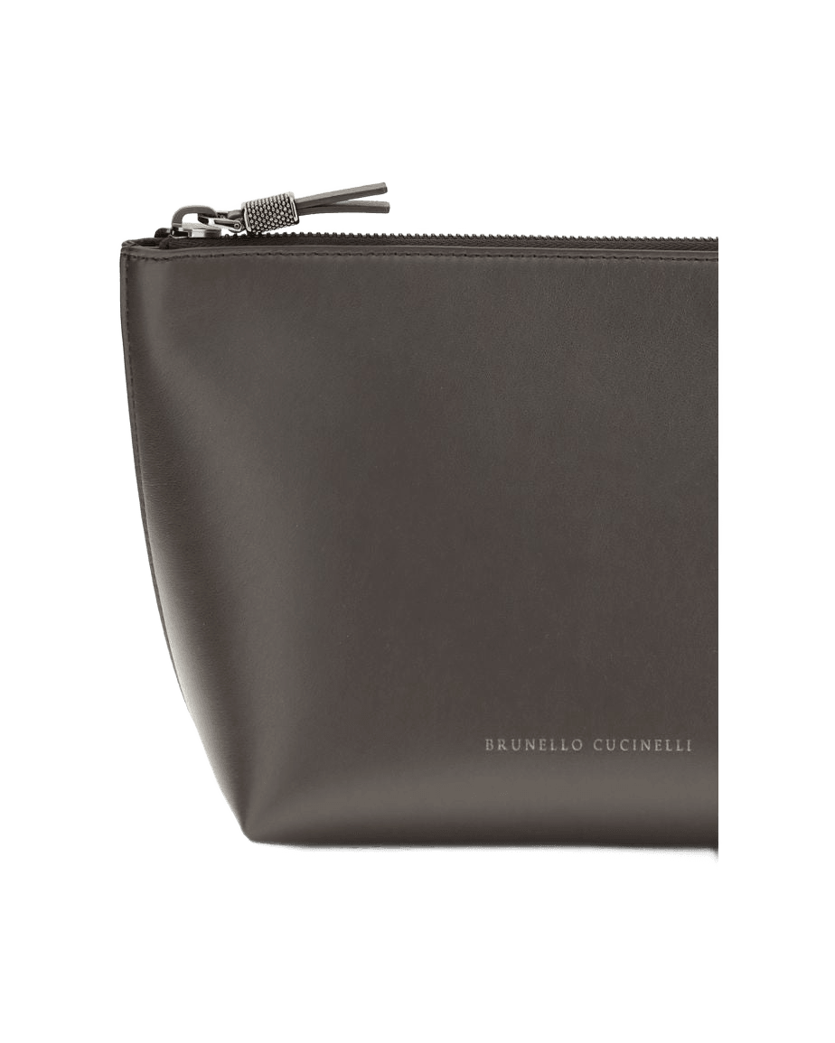 Brunello Cucinelli Brown Calf Leather Bos Taurus Clutch Bag Glam Steals