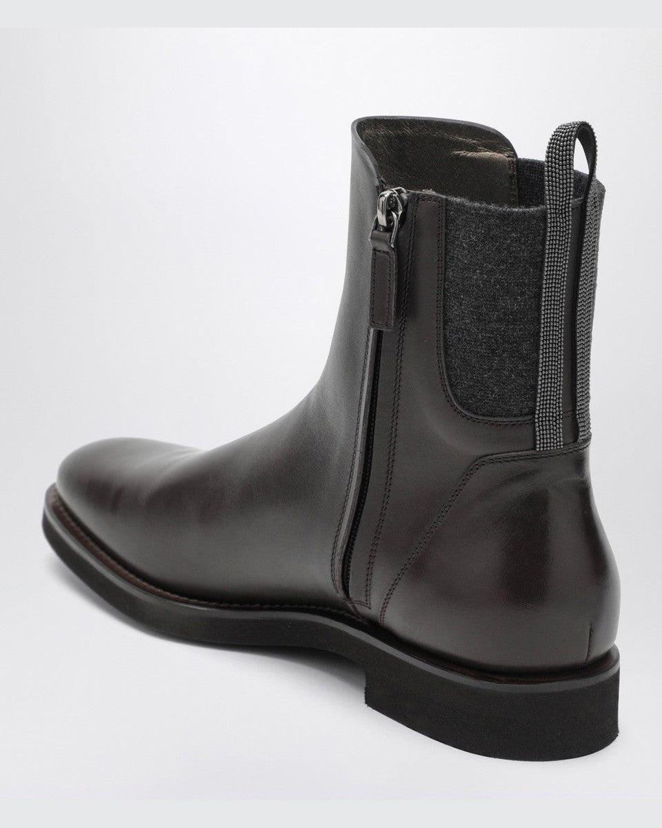 Brunello Cucinelli Brown Leather Chelsea Boots Glam Steals