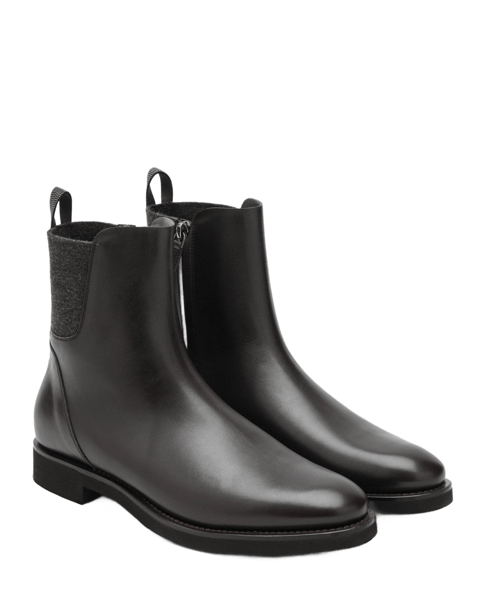 Brunello Cucinelli Brown Leather Chelsea Boots Glam Steals