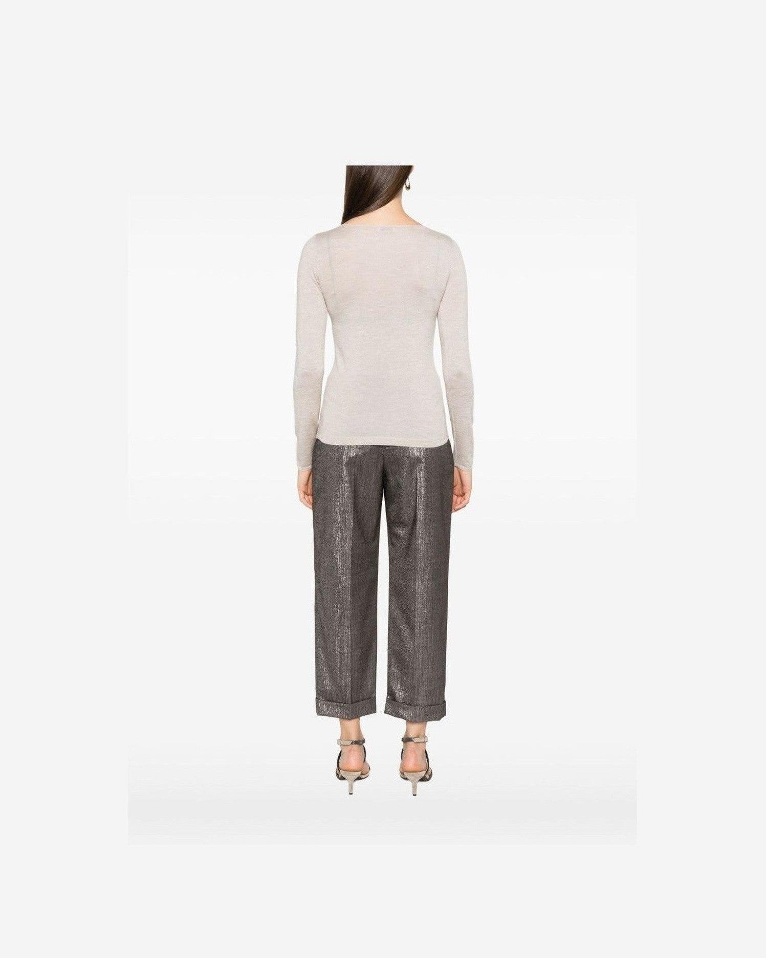 Brunello Cucinelli Brown Leather Sweater Glam Steals