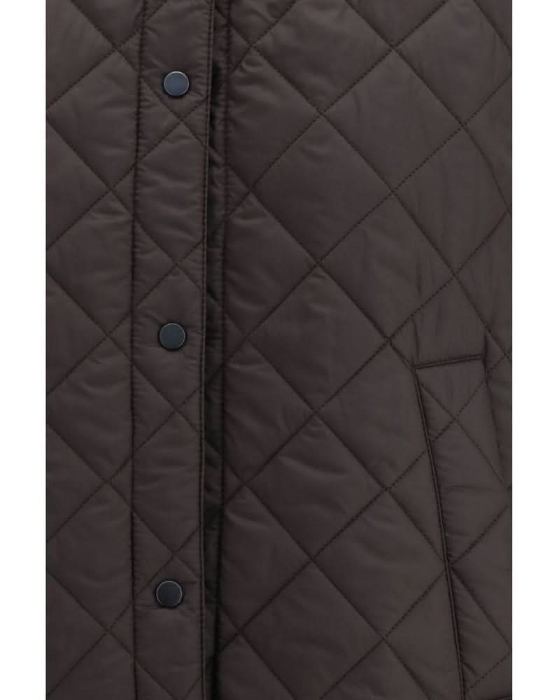 Brunello Cucinelli Brown Nylon Sleveless Jacket Coats & Jackets