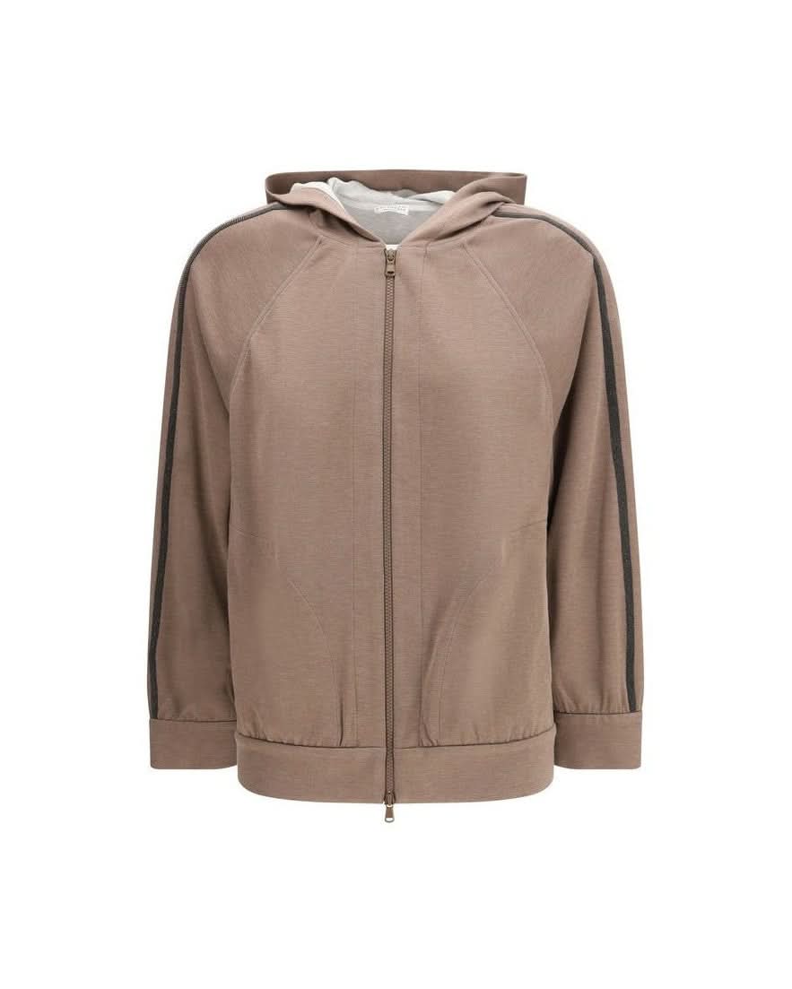 Brunello Cucinelli Brown Silk Sweatshirt