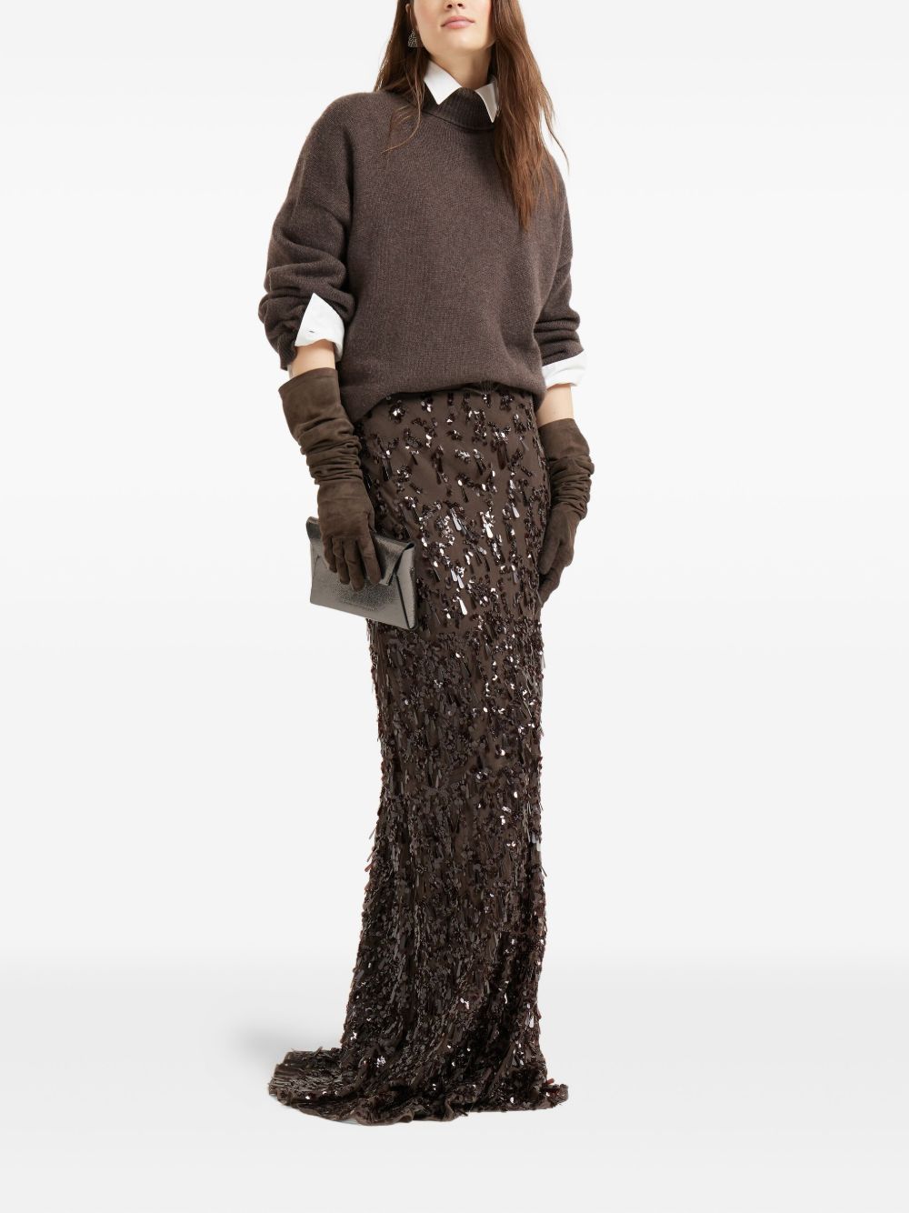 Brunello Cucinelli Brown Sweater Glam Steals