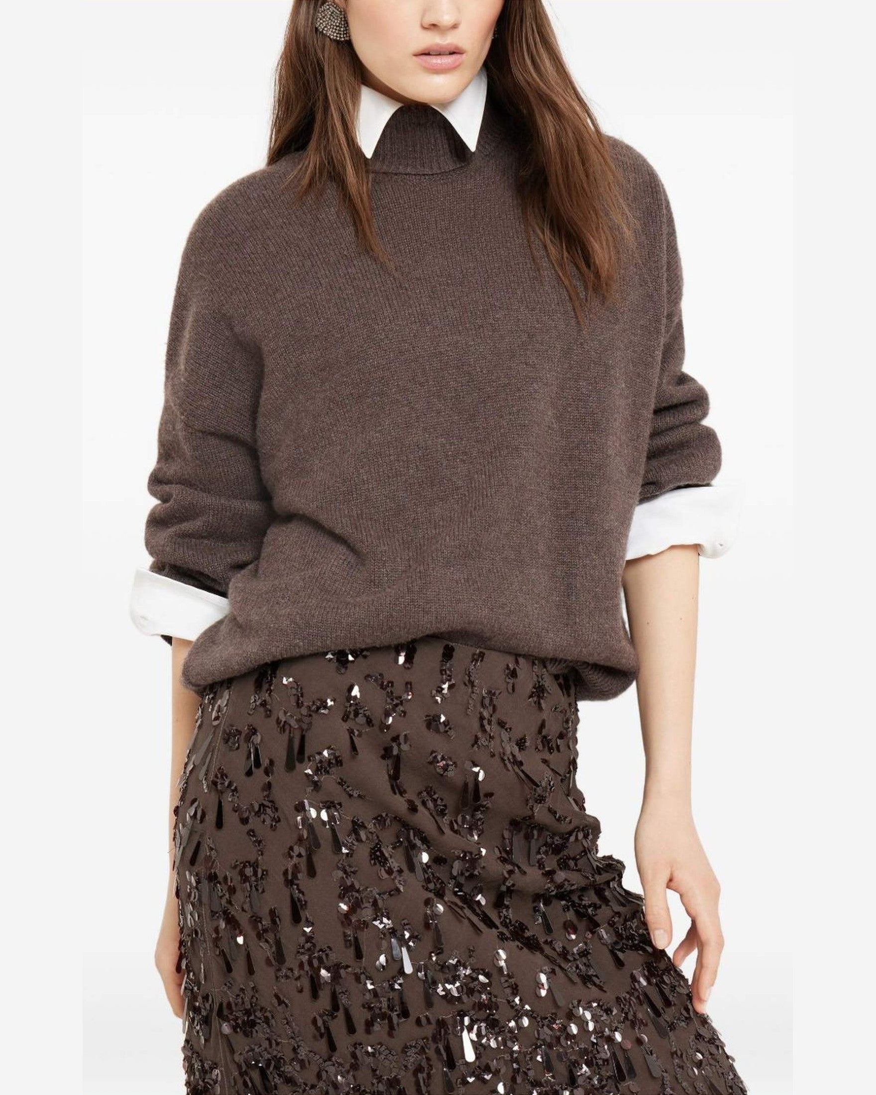 Brunello Cucinelli Brown Sweater Glam Steals