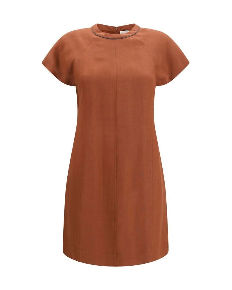 Brunello Cucinelli Brown Viscose Casual Dress Glam Steals