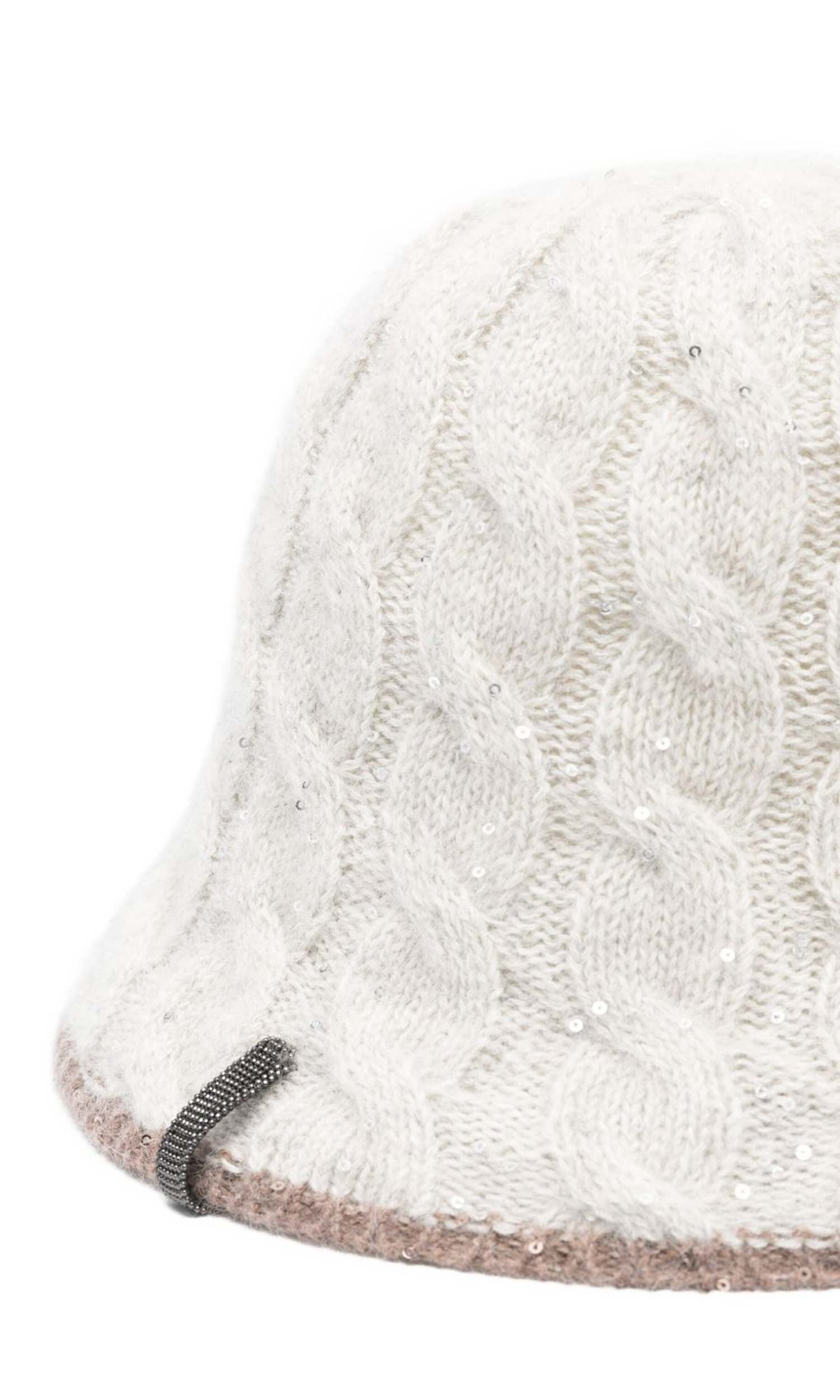 Brunello Cucinelli Cable Knit Sequined Bucket Hat Glam Steals