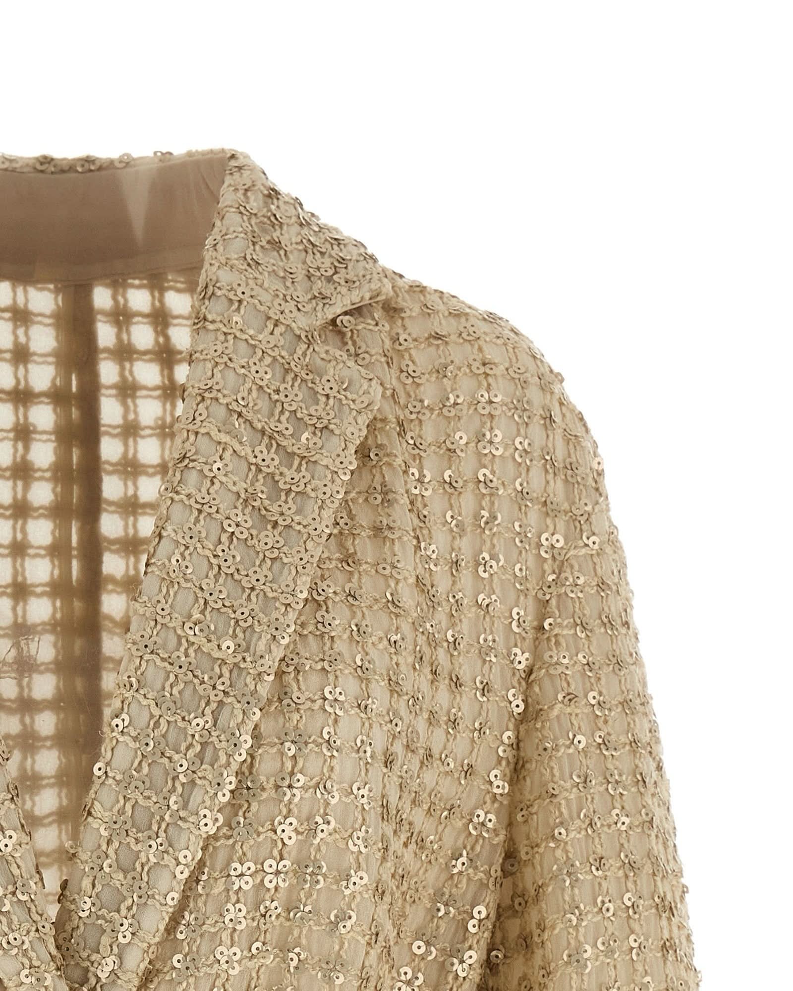 Brunello Cucinelli Dazzling Net Embroidery Organza Blazer Glam Steals
