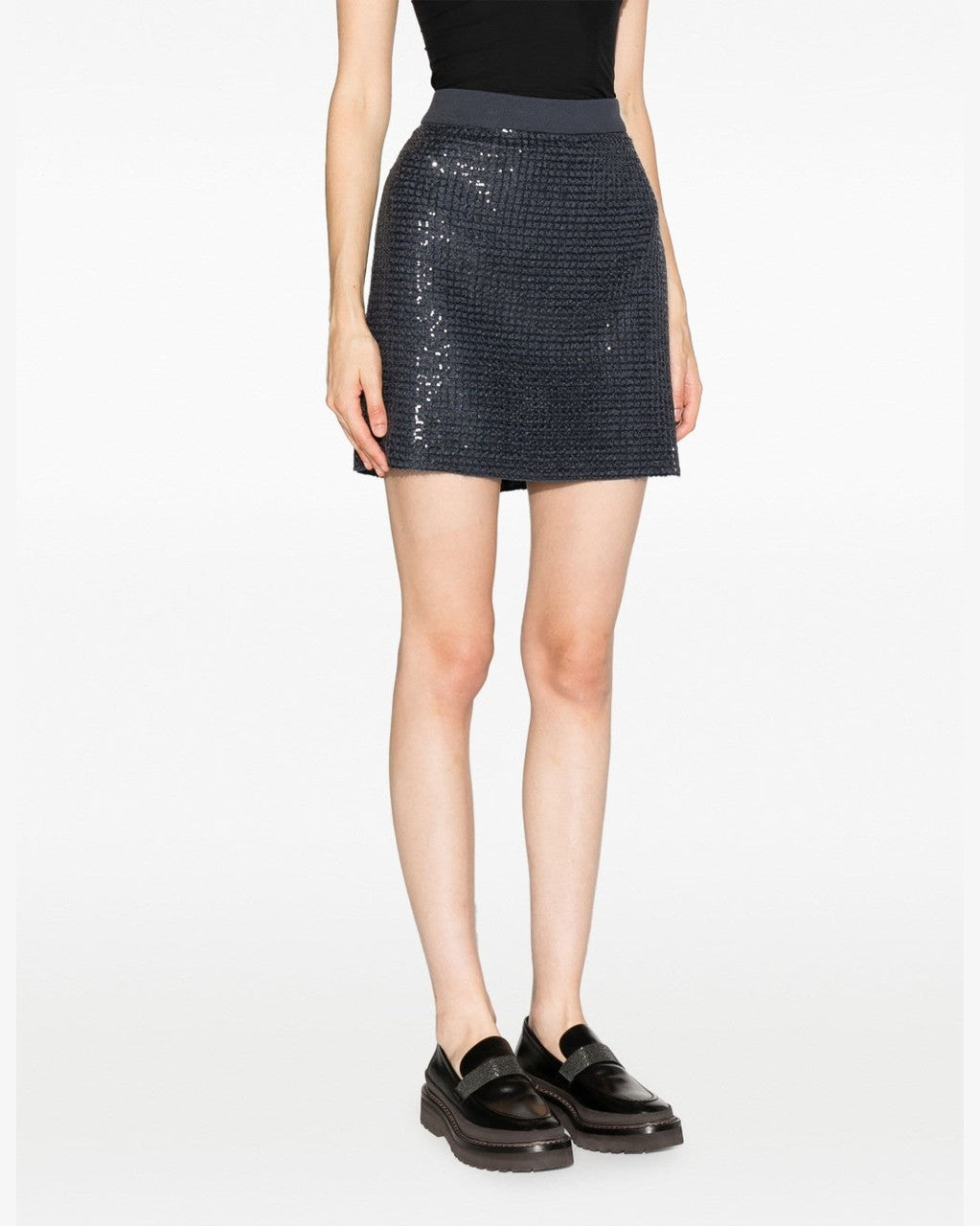 Brunello Cucinelli Gray Acetate Mini Skirt Glam Steals