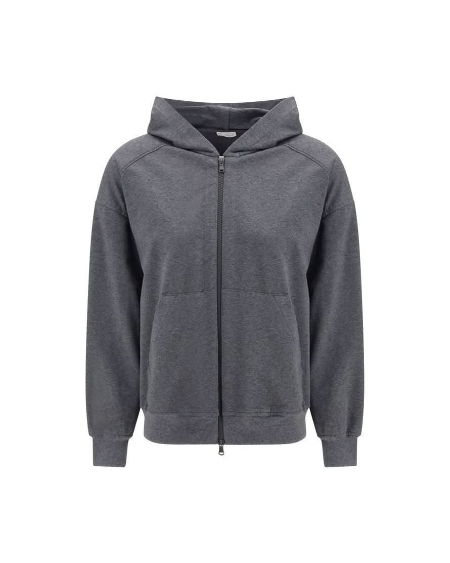 Brunello Cucinelli Gray Cotton Sweatshirt Sweatshirts