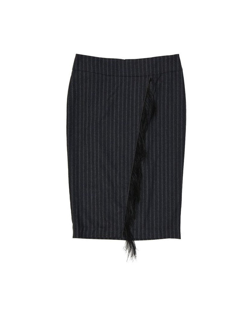 Brunello Cucinelli Gray Virgin Wool Midi Skirt Glam Steals