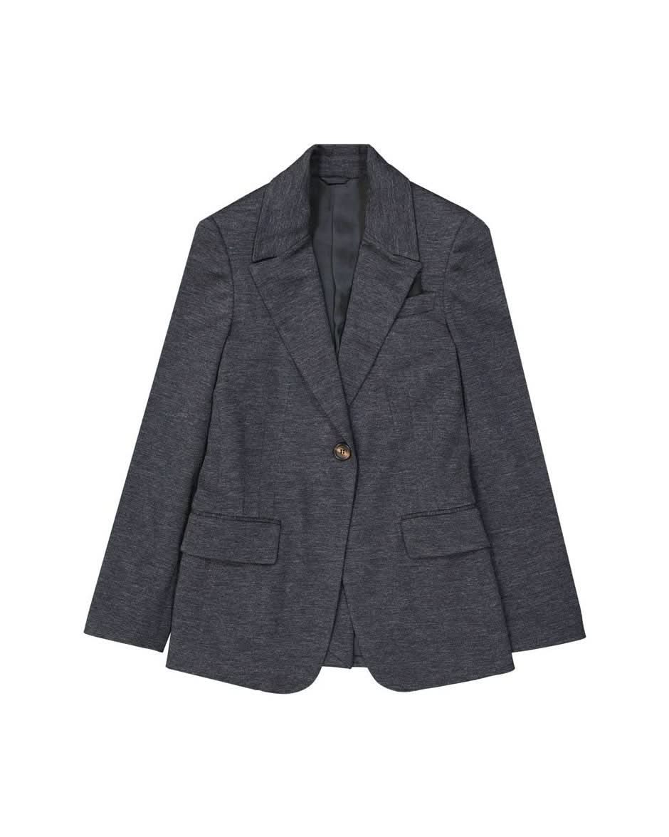 Brunello Cucinelli Gray Wool Blazer Coats & Jackets