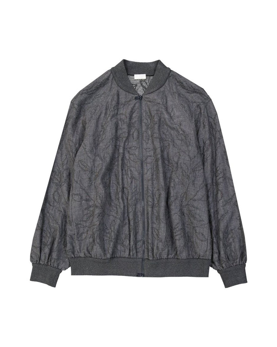 Brunello Cucinelli Gray Wool Virgin Bomber Glam Steals